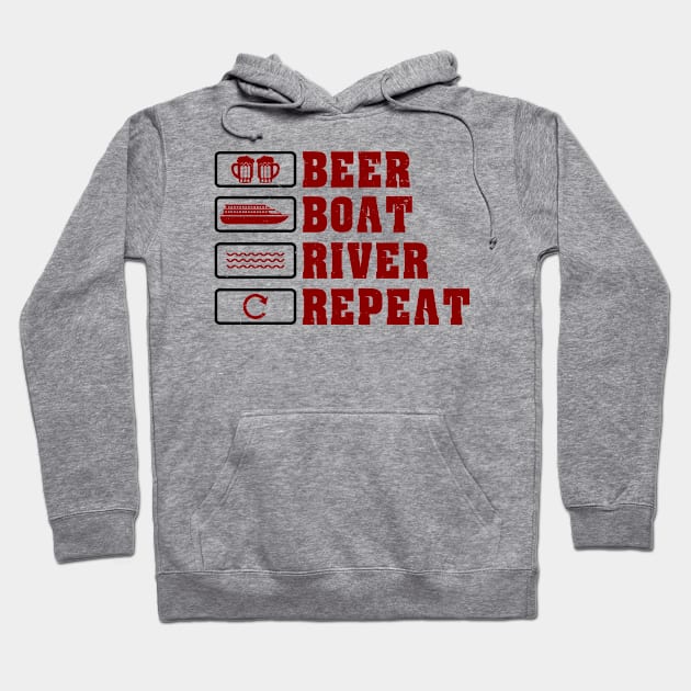 Beer Boat River Repeat Hoodie by schmomsen